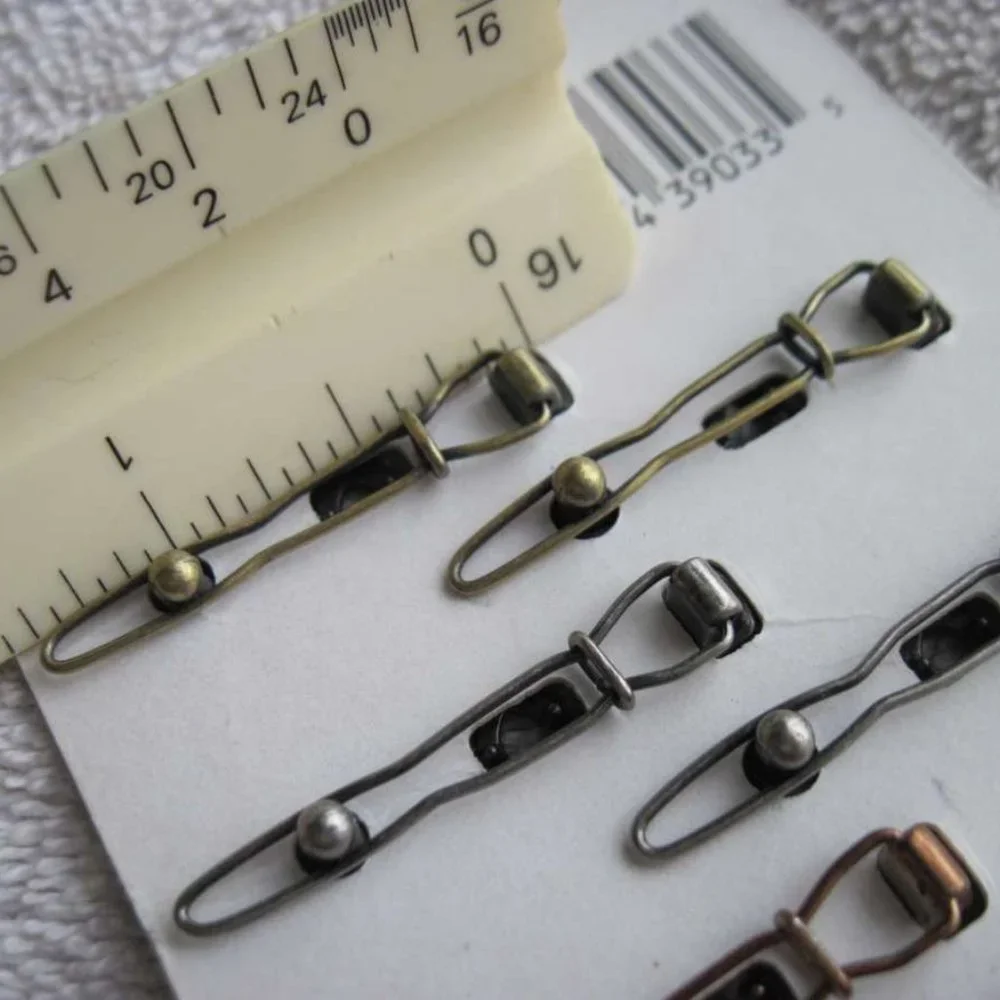 6 Scunci Metal Hair Barrette Clips Copper Silver Brass Links Secure Stay Tight